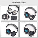 1 Pair Soft Earmuff Headphone Jacket with LR Cotton for BOSE QC2 / QC15 / AE2 / QC25 / QC35(Grey+Blue)