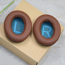 1 Pair Soft Earmuff Headphone Jacket with LR Cotton for BOSE QC2 / QC15 / AE2 / QC25 / QC35 (Brown Blue)