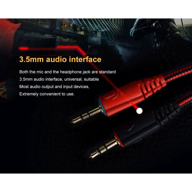 PLEXTONE PC780 Over-Ear Gaming Earphone Subwoofer Stereo Bass Headband Headset with Microphone & USB LED Light(Black Red)