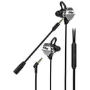 G10-A Wired In Ear 3.5mm Interface Stereo Wire-Controlled HIFI Earphones Video Game Mobile Game Headset With Mic (Black Silver)