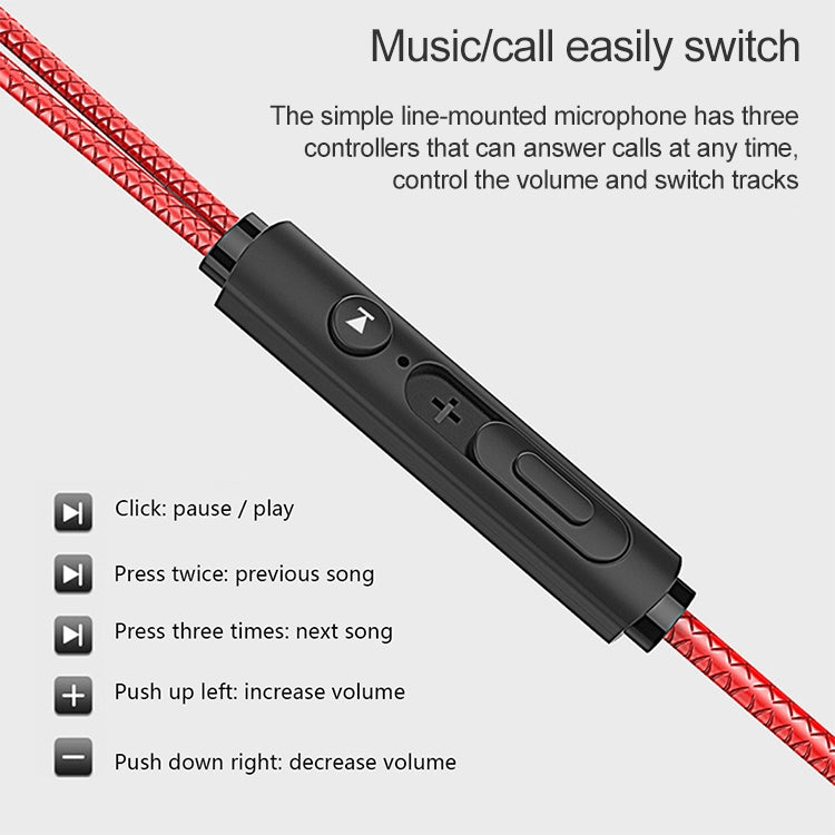 G10-A Wired In Ear 3.5mm Interface Stereo Wire-Controlled HIFI Earphones Video Game Mobile Game Headset With Mic (Black Silver)