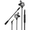 G10-A Wired In Ear 3.5mm Interface Stereo Wire-Controlled HIFI Earphones Video Game Mobile Game Headset With Mic (Black Silver)