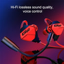 G10-A Wired In Ear 3.5mm Interface Stereo Wire-Controlled HIFI Earphones Video Game Mobile Game Headset With Mic (Black Silver)