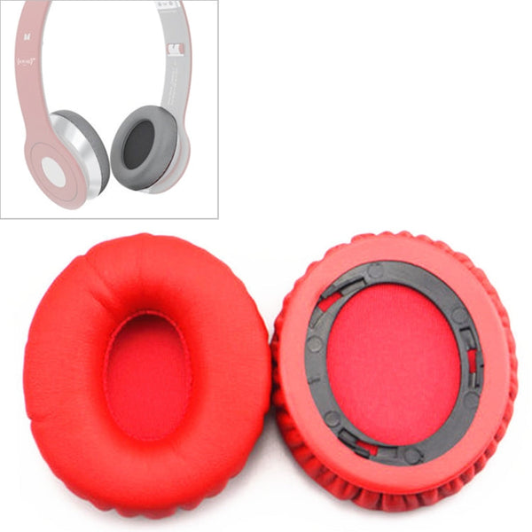 2 PCS For Beats Solo HD / Solo 1.0 Headphone Protective Leather Cover Sponge Earmuffs (Red)