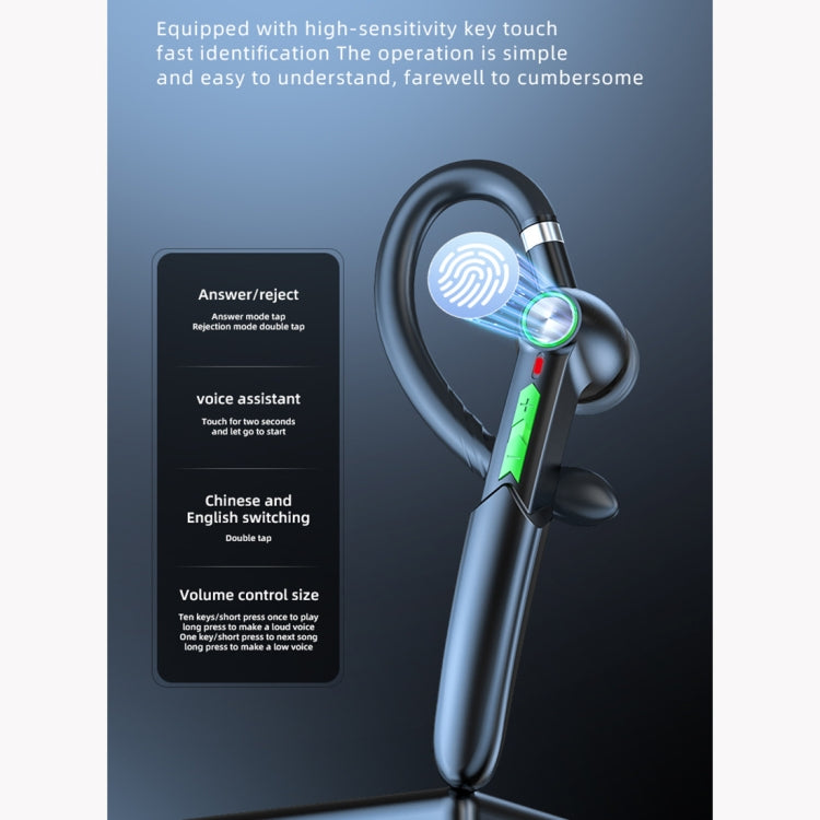 ME-100 TWS Business Rotating Universal True Stereo 5.0 Version Hanging Ear In-Ear Bluetooth Headset(Black Blue)