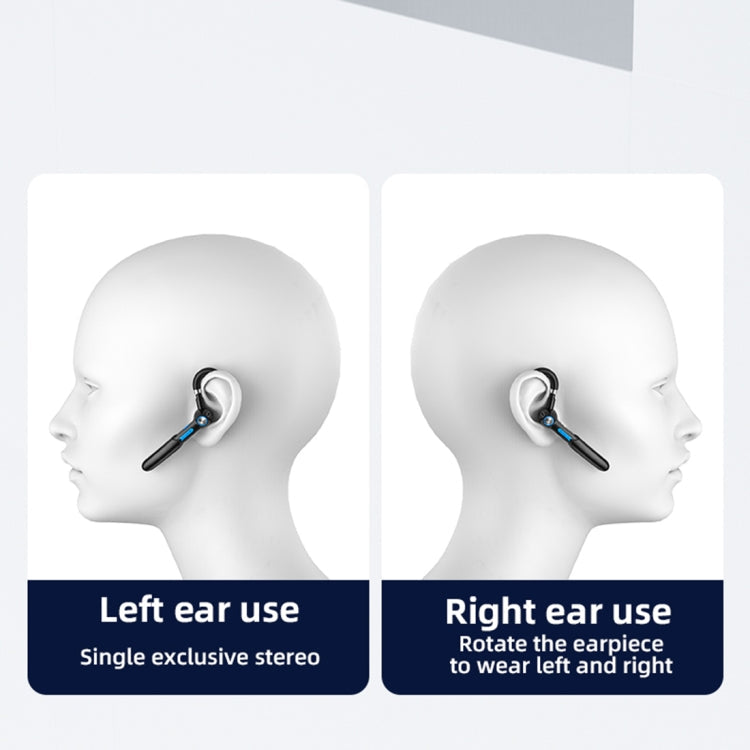 ME-100 TWS Business Rotating Universal True Stereo 5.0 Version Hanging Ear In-Ear Bluetooth Headset(Black Blue)