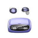 M32 IPX7 Electroplating Mirror Bluetooth Earphone With LED Display & Smart Touch (Purple)