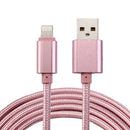 2m Woven Style Metal Head 84 Cores 8 Pin to USB 2.0 Data / Charger Cable, For iPhone XR / iPhone XS MAX / iPhone X & XS / iPhone 8 & 8 Plus / iPhone 7 & 7 Plus / iPhone 6 & 6s & 6 Plus & 6s Plus / iPad(Rose Gold)
