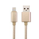 1m Woven Style Metal Head 84 Cores 8 Pin to USB 2.0 Data / Charger Cable, For iPhone XR / iPhone XS MAX / iPhone X & XS / iPhone 8 & 8 Plus / iPhone 7 & 7 Plus / iPhone 6 & 6s & 6 Plus & 6s Plus / iPad(Gold)