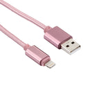 1m Woven Style Metal Head 84 Cores 8 Pin to USB 2.0 Data / Charger Cable, For iPhone XR / iPhone XS MAX / iPhone X & XS / iPhone 8 & 8 Plus / iPhone 7 & 7 Plus / iPhone 6 & 6s & 6 Plus & 6s Plus / iPad(Rose Gold)