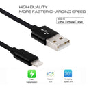 3A Woven Style Metal Head 8 Pin to USB Charge Data Cable, Cable Length: 1m (Black)