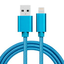 1m 3A Woven Style Metal Head 8 Pin to USB Data / Charger Cable, For iPhone XR / iPhone XS MAX / iPhone X & XS / iPhone 8 & 8 Plus / iPhone 7 & 7 Plus / iPhone 6 & 6s & 6 Plus & 6s Plus / iPad(Blue)