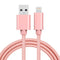 1m 3A Woven Style Metal Head 8 Pin to USB Data / Charger Cable, For iPhone XR / iPhone XS MAX / iPhone X & XS / iPhone 8 & 8 Plus / iPhone 7 & 7 Plus / iPhone 6 & 6s & 6 Plus & 6s Plus / iPad(Rose Gold)