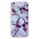 For iPhone 6 & 6s Purple Marbling Pattern Soft TPU Protective Back Cover Case