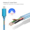 3A Woven Style Metal Head 8 Pin to USB Charge Data Cable, Cable Length: 2m(Blue)