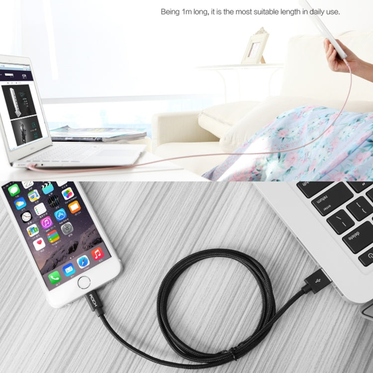 3A Woven Style Metal Head 8 Pin to USB Charge Data Cable, Cable Length: 2m(Blue)