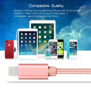 3A Woven Style Metal Head 8 Pin to USB Charge Data Cable, Cable Length: 2m(Rose Gold)