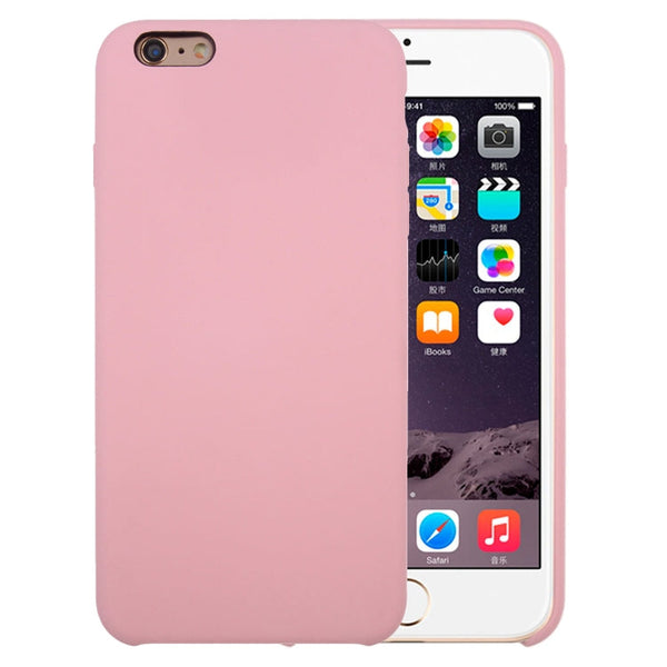 For iPhone 6 & 6s Pure Color Liquid Silicone + PC Protective Back Cover Case(Pink)