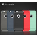 For iPhone 6 & 6s Brushed Texture Fiber TPU Rugged Armor Protective Case(Red)