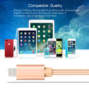 3m 3A Woven Style Metal Head 8 Pin to USB Data / Charger Cable, For iPhone XR / iPhone XS MAX / iPhone X & XS / iPhone 8 & 8 Plus / iPhone 7 & 7 Plus / iPhone 6 & 6s & 6 Plus & 6s Plus / iPad(Gold)