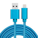 3m 3A Woven Style Metal Head 8 Pin to USB Data / Charger Cable, For iPhone XR / iPhone XS MAX / iPhone X & XS / iPhone 8 & 8 Plus / iPhone 7 & 7 Plus / iPhone 6 & 6s & 6 Plus & 6s Plus / iPad(Blue)