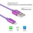 3m 3A Woven Style Metal Head 8 Pin to USB Data / Charger Cable, For iPhone XR / iPhone XS MAX / iPhone X & XS / iPhone 8 & 8 Plus / iPhone 7 & 7 Plus / iPhone 6 & 6s & 6 Plus & 6s Plus / iPad(Purple)