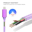 3m 3A Woven Style Metal Head 8 Pin to USB Data / Charger Cable, For iPhone XR / iPhone XS MAX / iPhone X & XS / iPhone 8 & 8 Plus / iPhone 7 & 7 Plus / iPhone 6 & 6s & 6 Plus & 6s Plus / iPad(Purple)