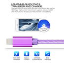 3m 3A Woven Style Metal Head 8 Pin to USB Data / Charger Cable, For iPhone XR / iPhone XS MAX / iPhone X & XS / iPhone 8 & 8 Plus / iPhone 7 & 7 Plus / iPhone 6 & 6s & 6 Plus & 6s Plus / iPad(Purple)