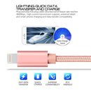 3m 3A Woven Style Metal Head 8 Pin to USB Data / Charger Cable, For iPhone XR / iPhone XS MAX / iPhone X & XS / iPhone 8 & 8 Plus / iPhone 7 & 7 Plus / iPhone 6 & 6s & 6 Plus & 6s Plus / iPad(Rose Gold)