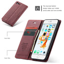 CaseMe-013 Multifunctional Retro Frosted Horizontal Flip Leather Case for iPhone 6 / 6s, with Card Slot & Holder & Wallet(Wine Red)