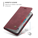 CaseMe-013 Multifunctional Retro Frosted Horizontal Flip Leather Case for iPhone 6 / 6s, with Card Slot & Holder & Wallet(Wine Red)