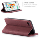 CaseMe-013 Multifunctional Retro Frosted Horizontal Flip Leather Case for iPhone 6 / 6s, with Card Slot & Holder & Wallet(Wine Red)