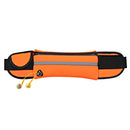 Minimalist Stylish Style Multifunctional Outdoor Sports Running Hiking Riding Travelling Belt Sweatproof Waterproof Diving Material Waist Bag Protective Case for 6 inch Phone with Card Pocket & Earpho ... turdy Buckle & Night Visible Reflect Light(Orange)