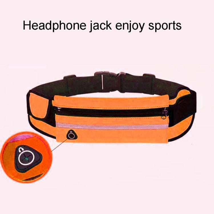 Minimalist Stylish Style Multifunctional Outdoor Sports Running Hiking Riding Travelling Belt Sweatproof Waterproof Diving Material Waist Bag Protective Case for 6 inch Phone with Card Pocket & Earpho ... turdy Buckle & Night Visible Reflect Light(Orange)