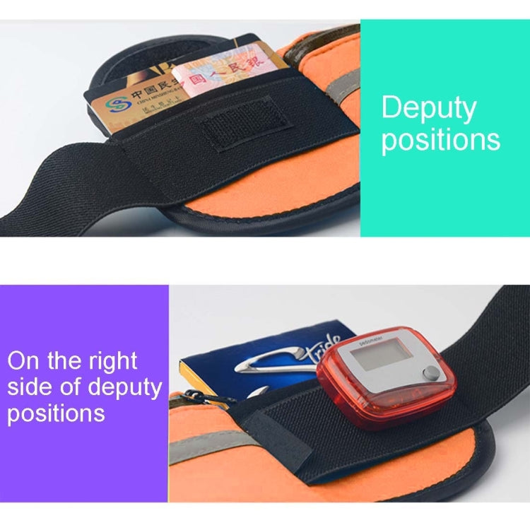 Minimalist Stylish Style Multifunctional Outdoor Sports Running Hiking Riding Travelling Belt Sweatproof Waterproof Diving Material Waist Bag Protective Case for 6 inch Phone with Card Pocket & Earpho ... turdy Buckle & Night Visible Reflect Light(Orange)