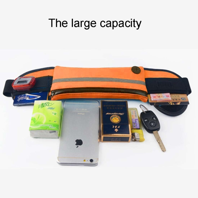 Minimalist Stylish Style Multifunctional Outdoor Sports Running Hiking Riding Travelling Belt Sweatproof Waterproof Diving Material Waist Bag Protective Case for 6 inch Phone with Card Pocket & Earpho ... turdy Buckle & Night Visible Reflect Light(Orange)