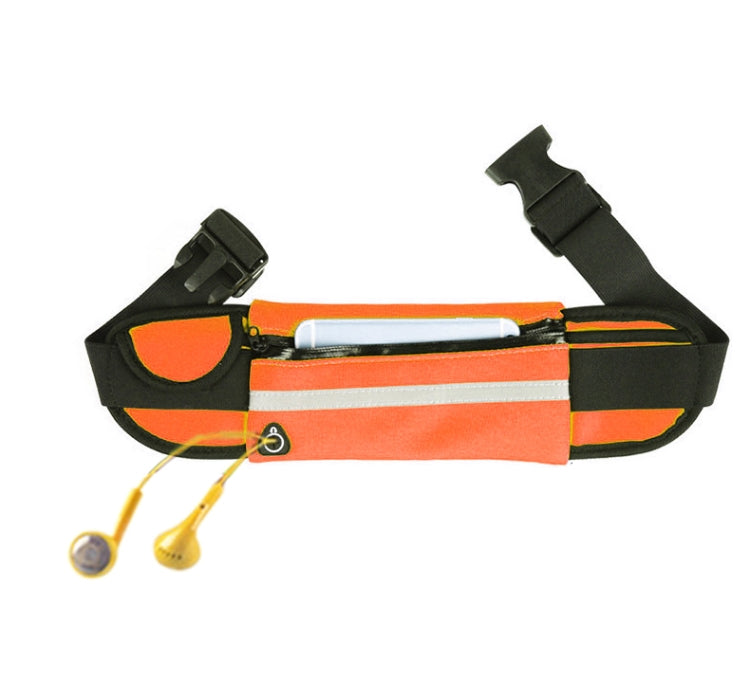 Minimalist Stylish Style Multifunctional Outdoor Sports Running Hiking Riding Travelling Belt Sweatproof Waterproof Diving Material Waist Bag Protective Case for 6 inch Phone with Card Pocket & Earpho ... turdy Buckle & Night Visible Reflect Light(Orange)