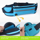 Minimalist Stylish Style Multifunctional Outdoor Sports Running Hiking Riding Travelling Belt Sweatproof Waterproof Diving Material Waist Bag Protective Case for 6 inch Phone with Card Pocket & Earpho ... Sturdy Buckle & Night Visible Reflect Light(Blue)