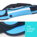 Minimalist Stylish Style Multifunctional Outdoor Sports Running Hiking Riding Travelling Belt Sweatproof Waterproof Diving Material Waist Bag Protective Case for 6 inch Phone with Card Pocket & Earpho ... Sturdy Buckle & Night Visible Reflect Light(Blue)