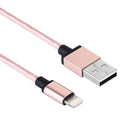 1m Woven Style Metal Head 58 Cores 8 Pin to USB 2.0 Data / Charger Cable, For iPhone XR / iPhone XS MAX / iPhone X & XS / iPhone 8 & 8 Plus / iPhone 7 & 7 Plus / iPhone 6 & 6s & 6 Plus & 6s Plus / iPad(Pink)