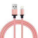 1m Woven Style Metal Head 58 Cores 8 Pin to USB 2.0 Data / Charger Cable, For iPhone XR / iPhone XS MAX / iPhone X & XS / iPhone 8 & 8 Plus / iPhone 7 & 7 Plus / iPhone 6 & 6s & 6 Plus & 6s Plus / iPad(Magenta)