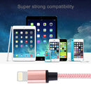 1m Woven Style Metal Head 58 Cores 8 Pin to USB 2.0 Data / Charger Cable, For iPhone XR / iPhone XS MAX / iPhone X & XS / iPhone 8 & 8 Plus / iPhone 7 & 7 Plus / iPhone 6 & 6s & 6 Plus & 6s Plus / iPad(Magenta)