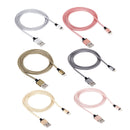 1m Woven Style Metal Head 58 Cores 8 Pin to USB 2.0 Data / Charger Cable, For iPhone XR / iPhone XS MAX / iPhone X & XS / iPhone 8 & 8 Plus / iPhone 7 & 7 Plus / iPhone 6 & 6s & 6 Plus & 6s Plus / iPad(Pink)