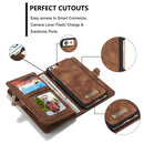 CaseMe for iPhone 6 & 6s Multifunctional Leather Billfold with Detachable Magnetic PC Back Protective Case & 10 Card Slots & 3 Cash Slots & 2 Photo Frames & 1 Zipper Wallet & 3 Magnetic Clasps & Holder(Coffee)