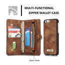 CaseMe for iPhone 6 & 6s Multifunctional Leather Billfold with Detachable Magnetic PC Back Protective Case & 10 Card Slots & 3 Cash Slots & 2 Photo Frames & 1 Zipper Wallet & 3 Magnetic Clasps & Holder(Coffee)