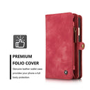CaseMe for iPhone 6 & 6s Multifunctional Leather Billfold with Detachable Magnetic PC Back Protective Case & 10 Card Slots & 3 Cash Slots & 2 Photo Frames & 1 Zipper Wallet & 3 Magnetic Clasps & Holder(Red)