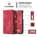 CaseMe for iPhone 6 & 6s Multifunctional Leather Billfold with Detachable Magnetic PC Back Protective Case & 10 Card Slots & 3 Cash Slots & 2 Photo Frames & 1 Zipper Wallet & 3 Magnetic Clasps & Holder(Red)