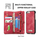 CaseMe for iPhone 6 & 6s Multifunctional Leather Billfold with Detachable Magnetic PC Back Protective Case & 10 Card Slots & 3 Cash Slots & 2 Photo Frames & 1 Zipper Wallet & 3 Magnetic Clasps & Holder(Red)