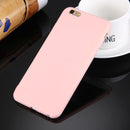 For iPhone 6 & 6s Solid Color TPU Protective Case Without Round Hole(Pink)