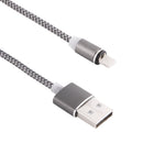 360 Degree Rotation 8 Pin to USB 2.0 Weave Style Magnetic Charging Cable with LED Indicator, Cable Length: 1m(Grey)